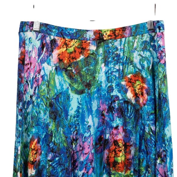 Spense Boho Maxi Skirt M Asymmetrical Colorful Stretch Floral Fairy Festival - Picture 2 of 5